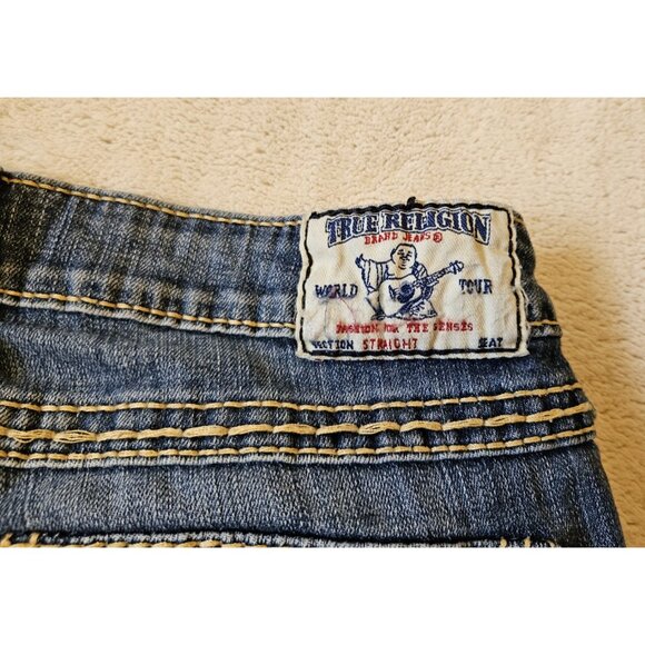 True Religion Jeans Women 29 Straight Leg Low Rise Denim Thick Stitch 29Wx33L - Picture 6 of 14